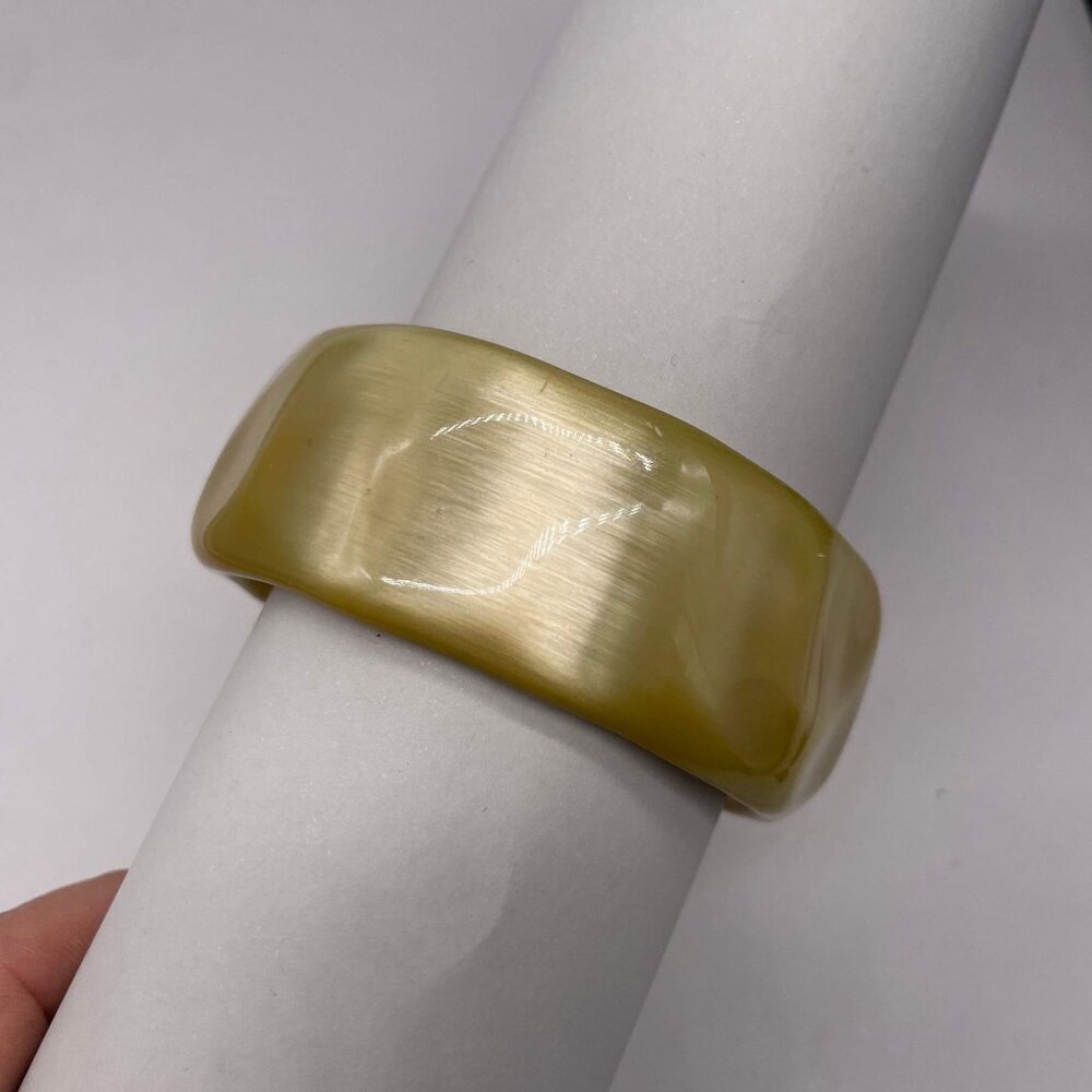 Mustard Yellow Chunky Wide Bangle Bracelet Casual Summer Boho Travel